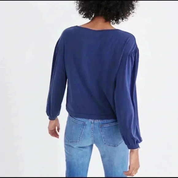 Madewell sandwashed gathered sleeve top soft and carefree - Picture 2 of 6